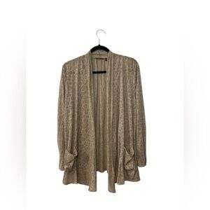 Beverly Drive Beige Leopard Open Front Cardigan